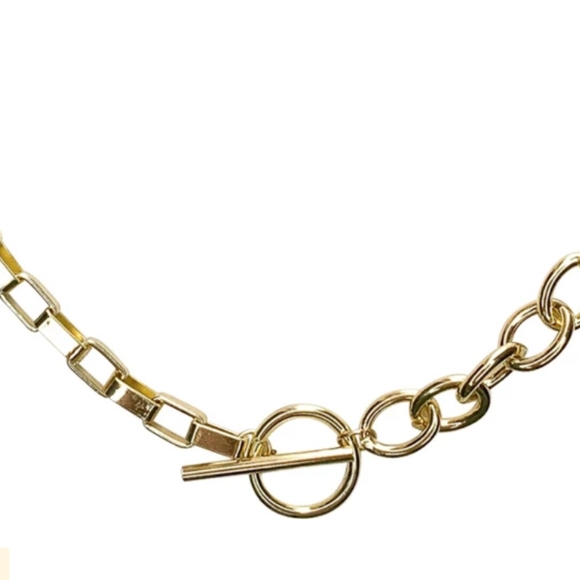 NEW 18k Yellow Gold Toggle Link Chain Necklace - Picture 6 of 9